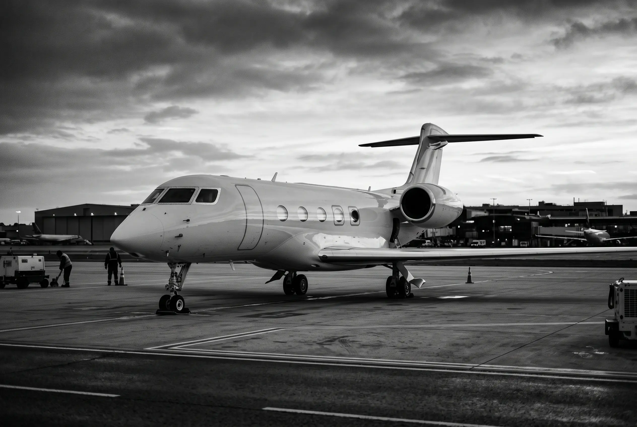 Gulfstream G500 heavy jet on a ramp before a New York to Miami flight