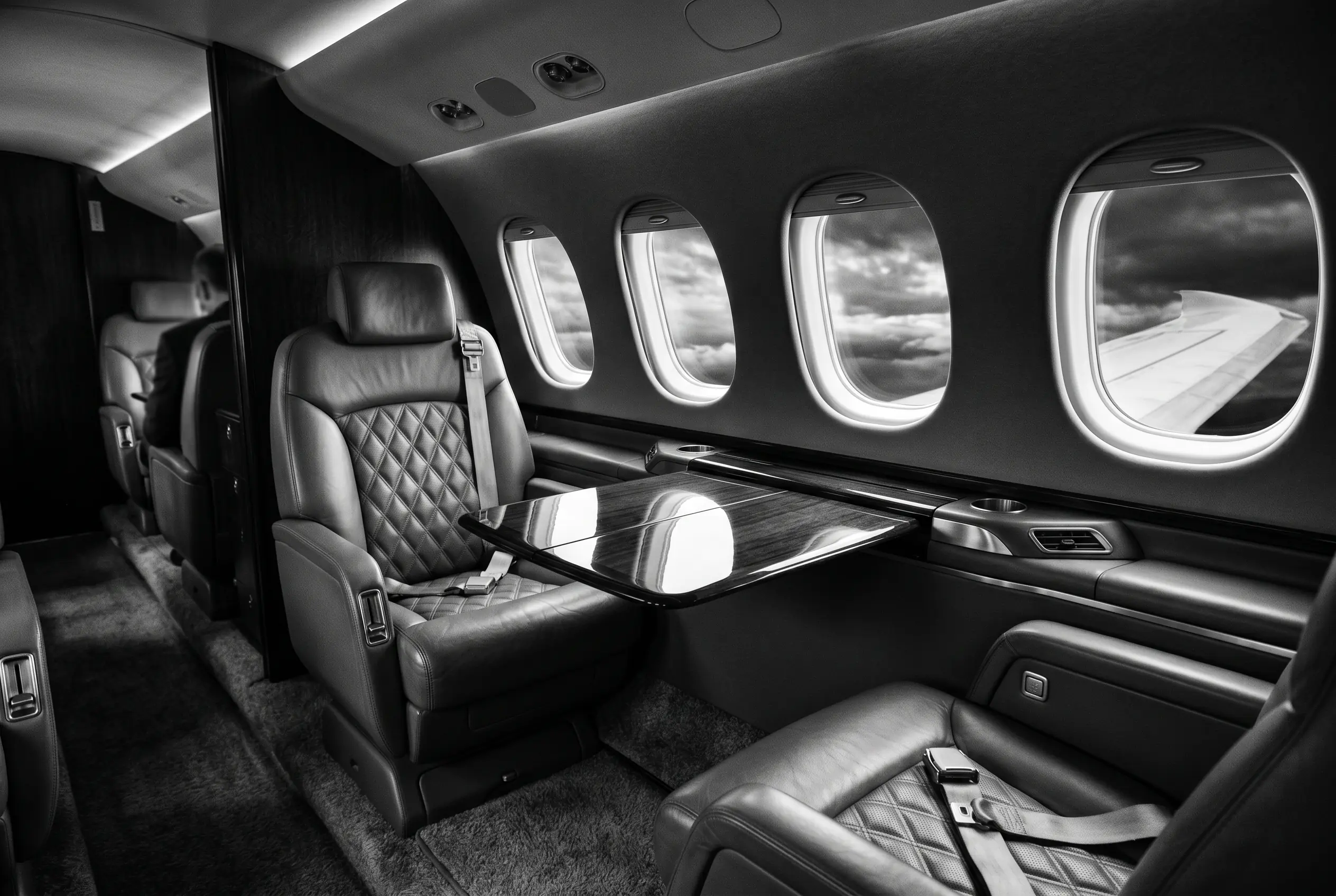 Pressurised turboprop cabin with club seating for the New York to Miami route